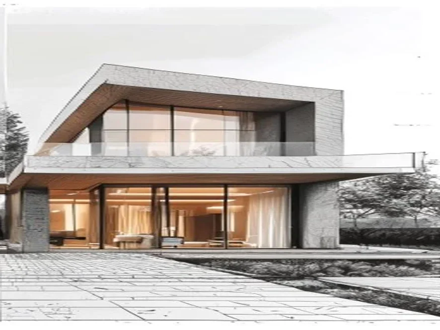 Sketch to render AI before and after architectural render | Hubvanta AI