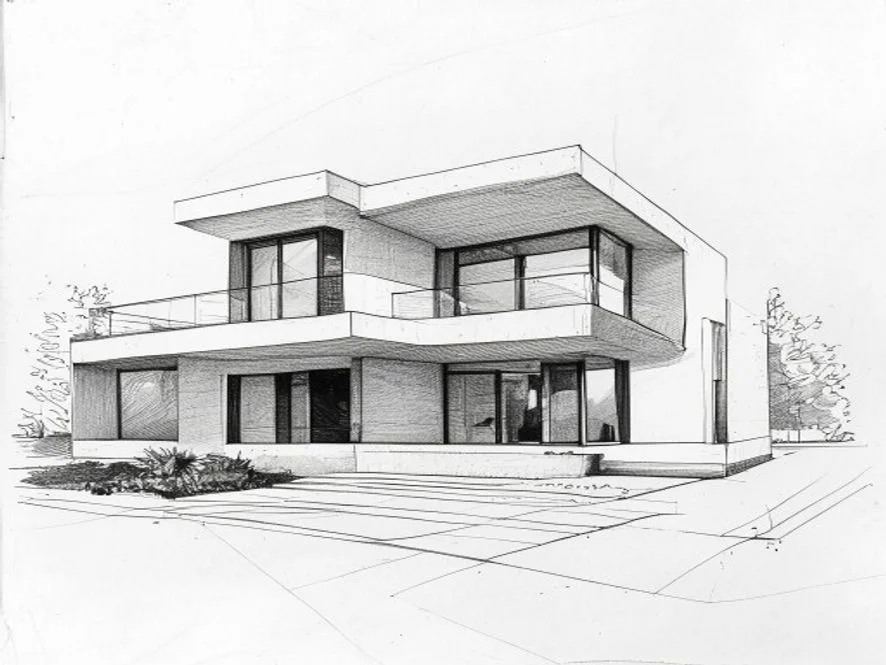 Sketch to render AI before and after architectural render | Hubvanta AI