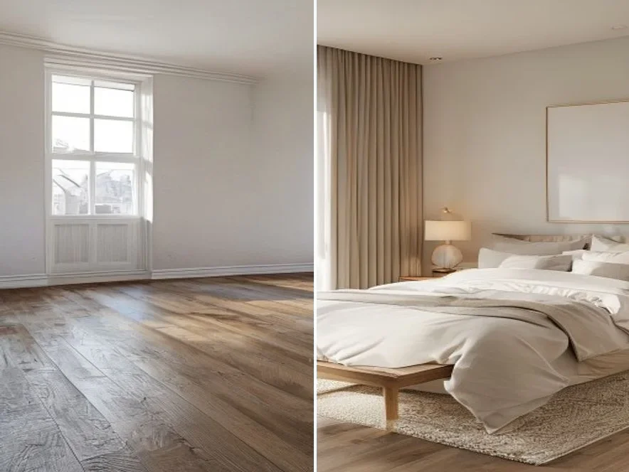 Virtual staging AI antes y después de virtual staging | Hubvanta AI
